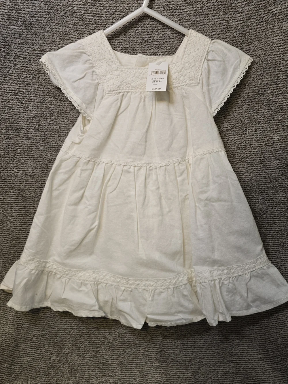 Baby GAP Cream Eyelet Smocked Square-Neck Dress